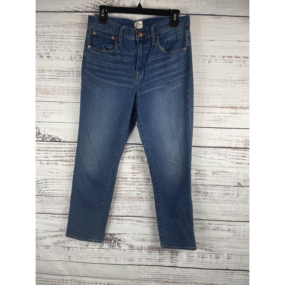 J Crew Jeans Women's 28 Blue Slim Boyfriend Denim Reimagined High Rise Crop